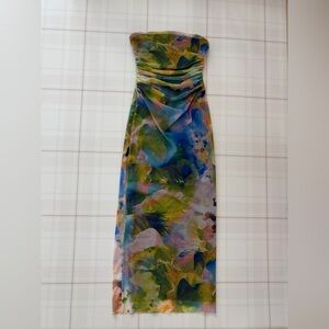 Zara Strapless Multicolor Floral Dress
